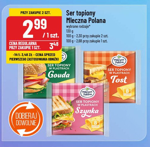 Ser topiony tost Mleczna polana promocja w POLOmarket