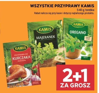 Przyprawy Kamis majeranek, kurczak, oregano promocja w Stokrotka