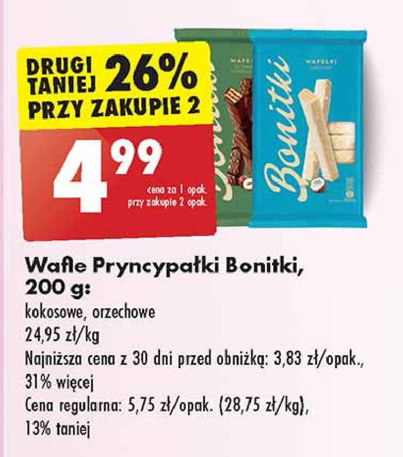 Wafelki kokosowe Bonitki promocja