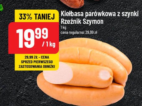 Kiełbasa parówkowa Rzeźnik szymon poleca promocja