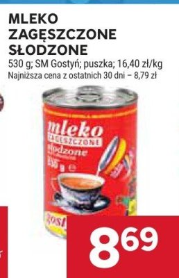 Mleko zagęszczone słodzone SM Gostyń promocja w Stokrotka