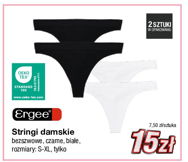 Stringi damskie bezszwowe s-xl Ergee promocja