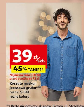 Koszula męska jeansowa s-3xl Auchan inextenso promocja w Auchan