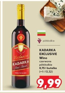 Wino czerwone półsłodkie KADARKA EXCLUSIVE promocja