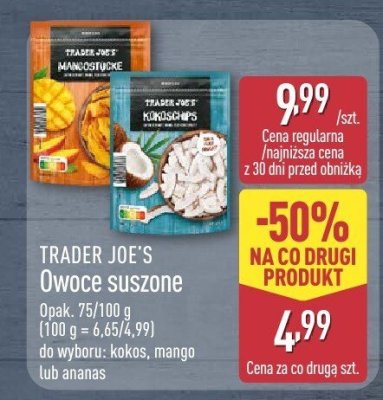Owoce suszone mango promocja w Aldi