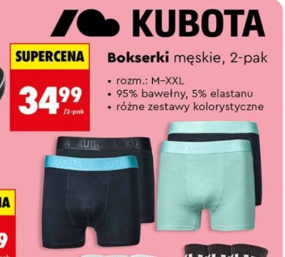 Bokserki męskie 2-pak KUBOTA promocja w Biedronka
