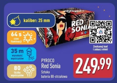 Bateria sztucznych ogni PYROCO Red Sonia 80-strzałowa promocja w Aldi
