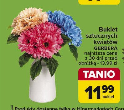 Bukiet sztucznych kwiatów gerbera promocja