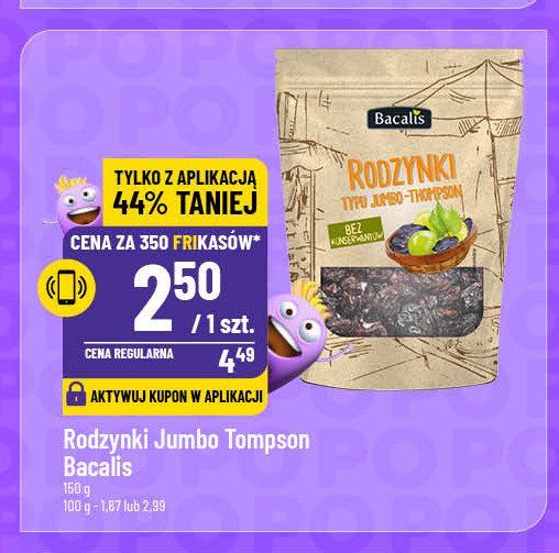 Rodzynki jumbo - thompson Bacalis promocja w POLOmarket