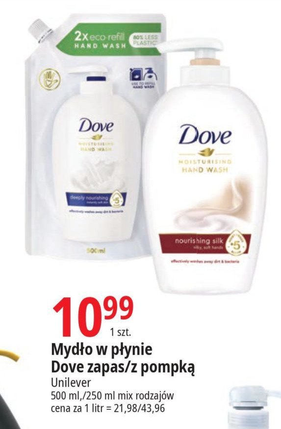 Mydło do rąk - zapas Dove care & protect promocja