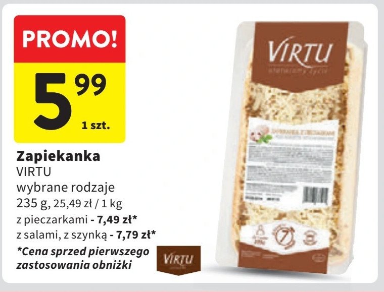 Zapiekanka z salami Virtu promocja w Intermarche