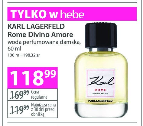 Woda perfumowana Karl lagerfeld rome divino amore promocja