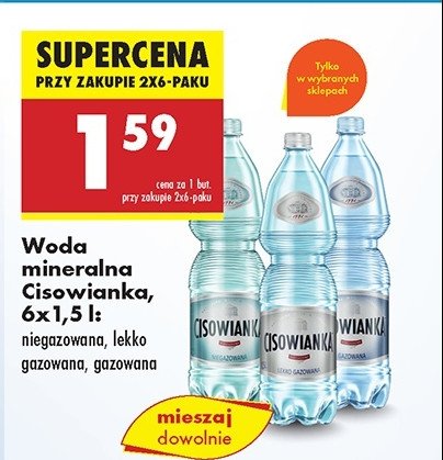 Woda lekko gazowana Cisowianka promocja w Biedronka