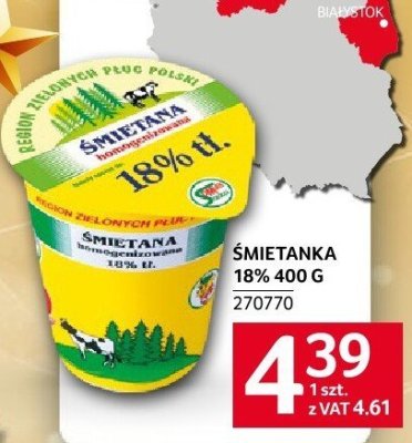 Śmietanka 18% 400 g promocja w Selgros