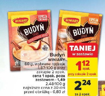 Budyń pumpkin spice latte Winiary promocja w Carrefour Market