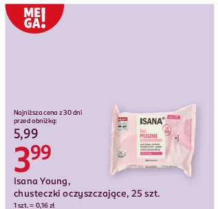 Chusteczki kosmetyczne kokos mango Isana young promocja w Rossmann