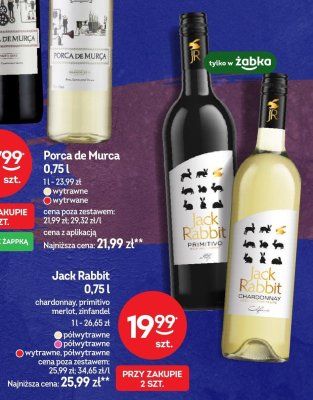 Wino Jack Rabbit Primitivo półwytrawne promocja w Żabka