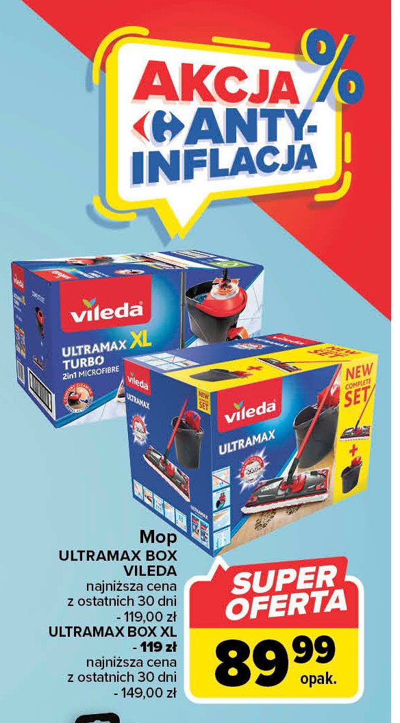 Komplet wiadro + mop p艂aski xl Vileda ultramax promocja