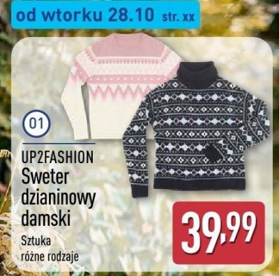 Sweter dzianinowy damski różne rodzaje UP2FASHION promocja w Aldi