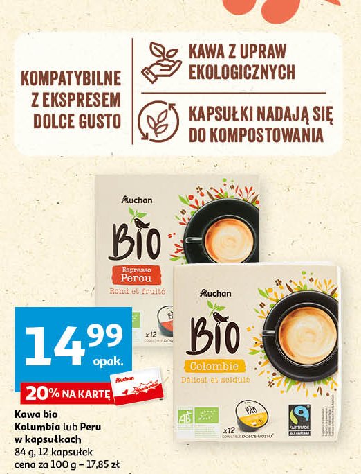 Kawa colombia Auchan bio promocja w Auchan