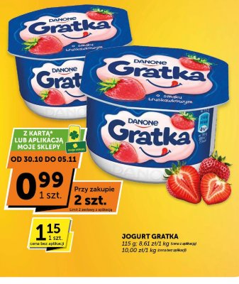 Jogurt Gratka o smaku truskawkowym promocja w ABC