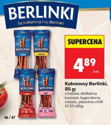 Kabanosy Berlinki, 85 g pikantne chilli promocja w Biedronka