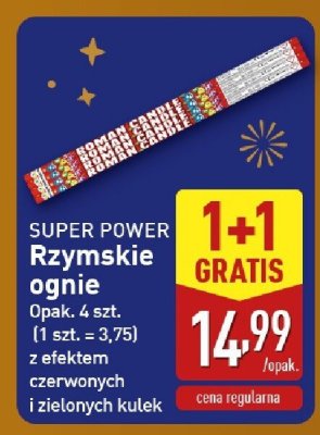 Rzymskie ognie 4 szt. z efektem czerwonych i zielonych kulek promocja w Aldi
