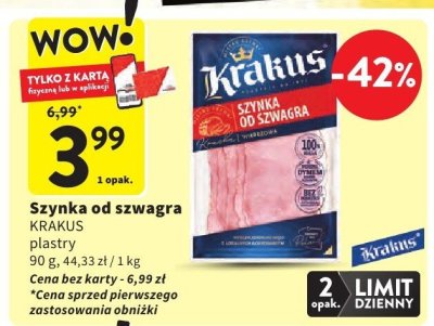 Szynka od szwagra KRAKUS plastry promocja w Intermarche