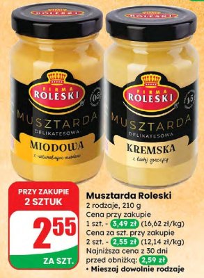 Musztarda Roleski 2 rodzaje Miodowa, Kremska promocja w Dino