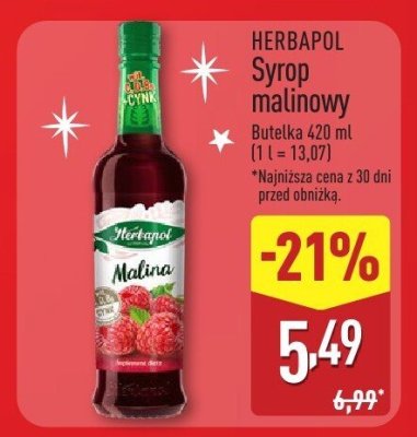Syrop malinowy  promocja w Aldi
