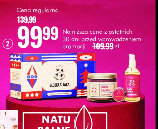 Zestaw w pudełku słodka śliwka: peeling do ciała 250 ml + olejek 100 ml + balsam do ust 15 ml Mydlarnia cztery szpaki zestaw promocja