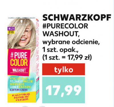Żel koloryzujący 10.21 Schwarzkopf pure color washout promocja