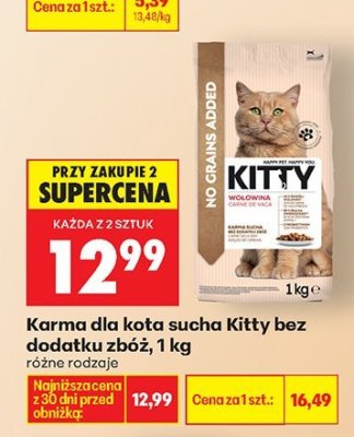 Karma dla kota sucha bez dodatku zbóż 1kg różne rodzaje promocja w Biedronka
