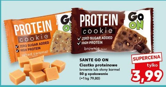 Ciastko proteinowe słony karmel Sante go on! protein promocja