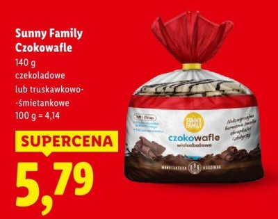 Czokowafle Sunny Family Czokowafle czekoladowe lub truskawkowo-śmietankowe promocja w Lidl