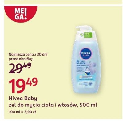 Żel Nivea Baby, do mycia ciała i włosów, 500 ml promocja w Rossmann