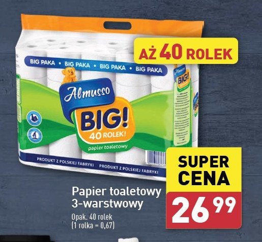 Papier toaletowy big! Almusso promocja w Aldi