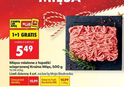 Mięso mielone z łopatki wieprzowej 500g promocja w Biedronka