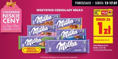 Czekolady wszystkie rodzaje promocja w Biedronka
