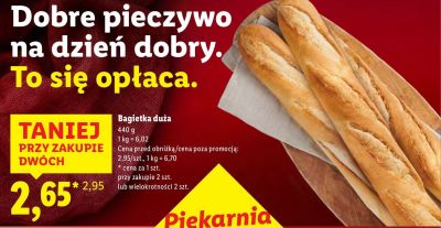 Bagietka duża promocja w Lidl