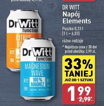 Napój magnesium wave Dr witt promocja w Aldi