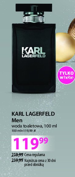 Woda toaletowa KARL LAGERFELD MEN promocja w Hebe