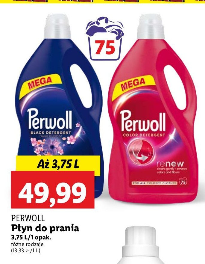 Płyn do prania dark bloom Perwoll renew promocja w Lidl