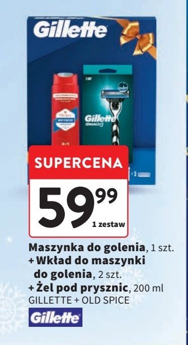 Zestaw w pudełki: maszynka + żel pod prysznic old spice Gillette zestaw promocja