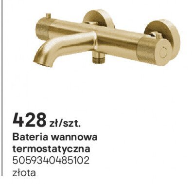 Bateria wannowa termostatyczna Owens złota promocja w Castorama