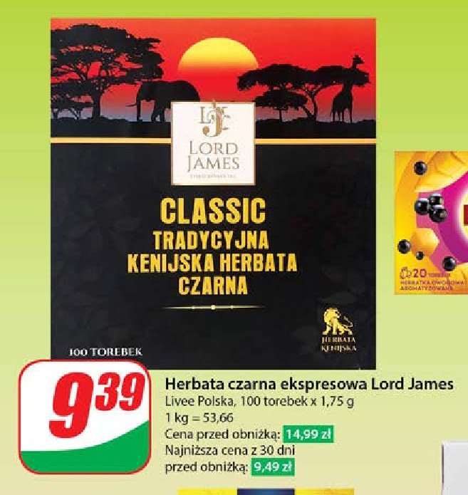 Herbata black tea classic Lord james promocja