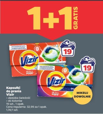 Kapsułki do prania Vizir, alpejska świeżość, color promocja w Netto