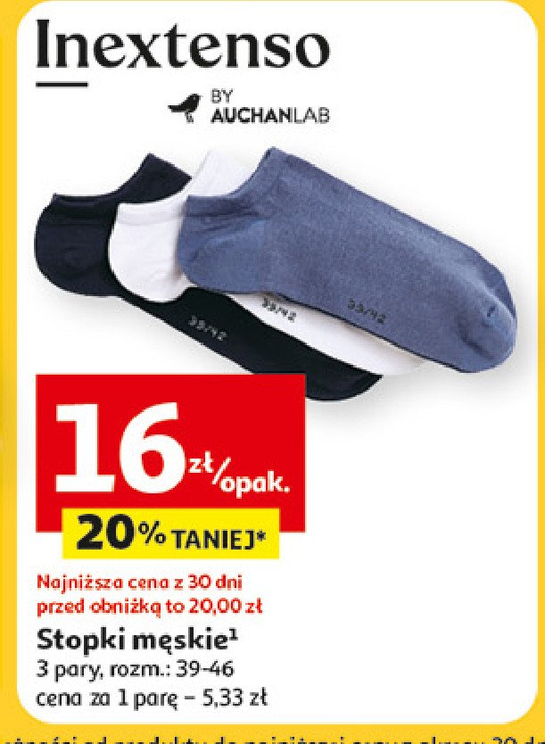 Stopki męskie Auchan inextenso promocja w Auchan