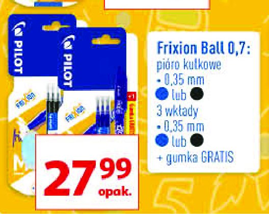 Zestaw frixon ball: pióro kulkowe + 3 wkłady Pilot promocja