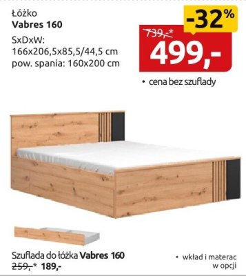 Łóżko Vabres 160 promocja w Black Red White